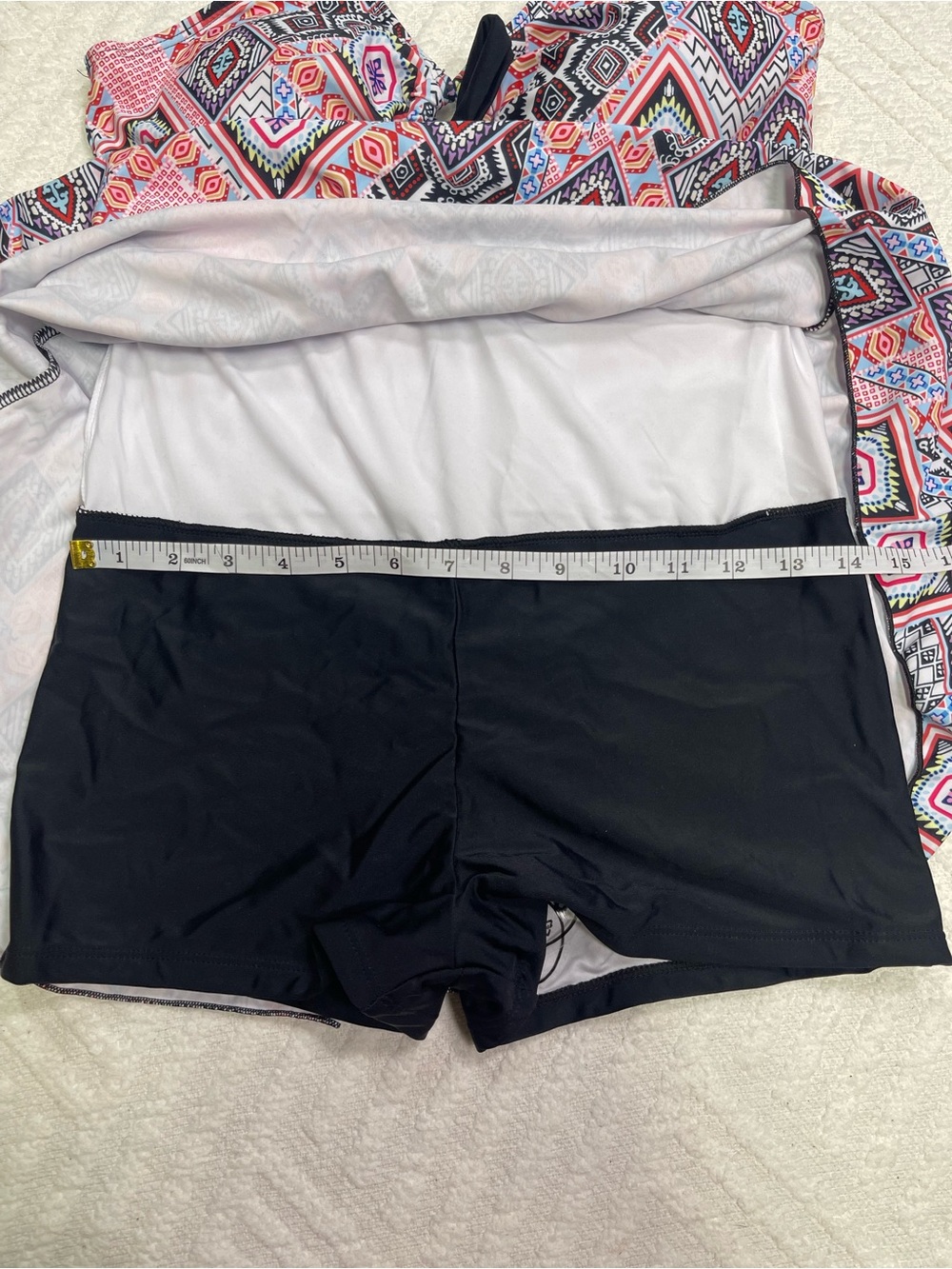 Patterned Swim Dress with Built in Shorts Size M - Picture 10 of 12